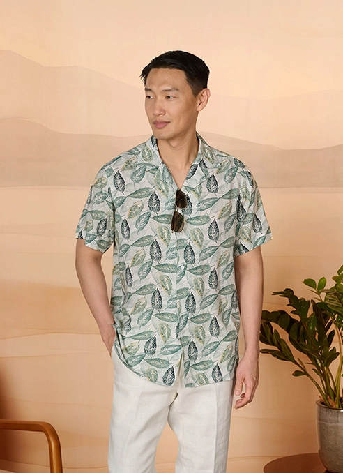 Green Leaf - Camp Collar Shirt